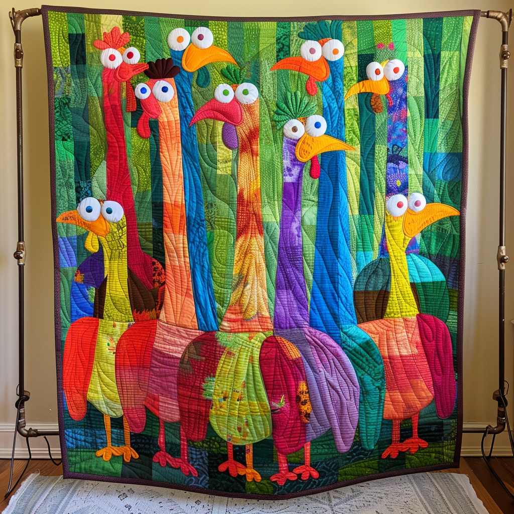 Turkey Gang Quilted Blanket VTQ-Myprintsy