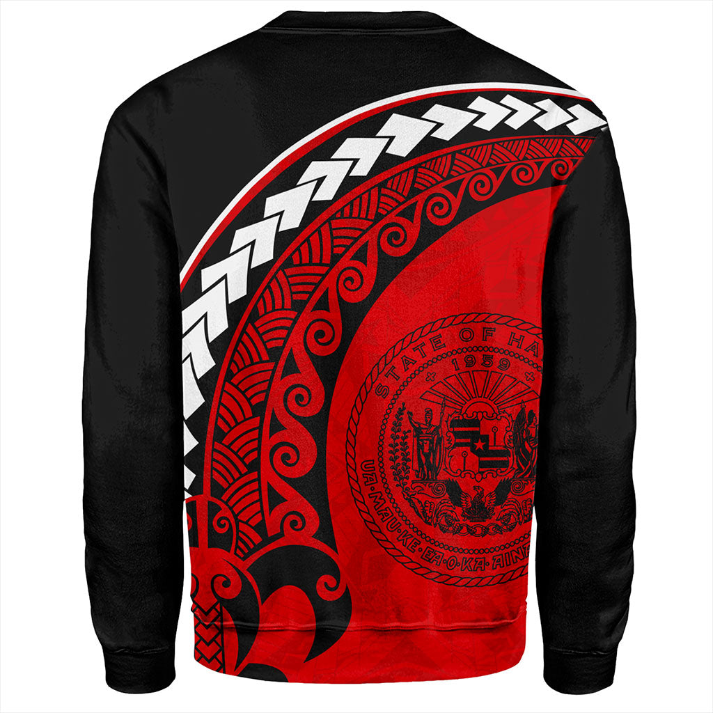 Hawaii Sweatshirt Turtle Polynesian Tribal Coat Of Arms