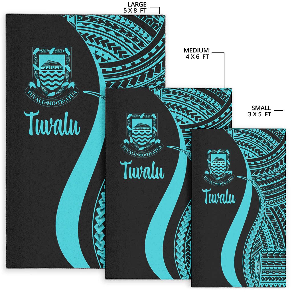 Tuvalu Area Rug - Turquoise Polynesian Tentacle Tribal Pattern-Myprintsy