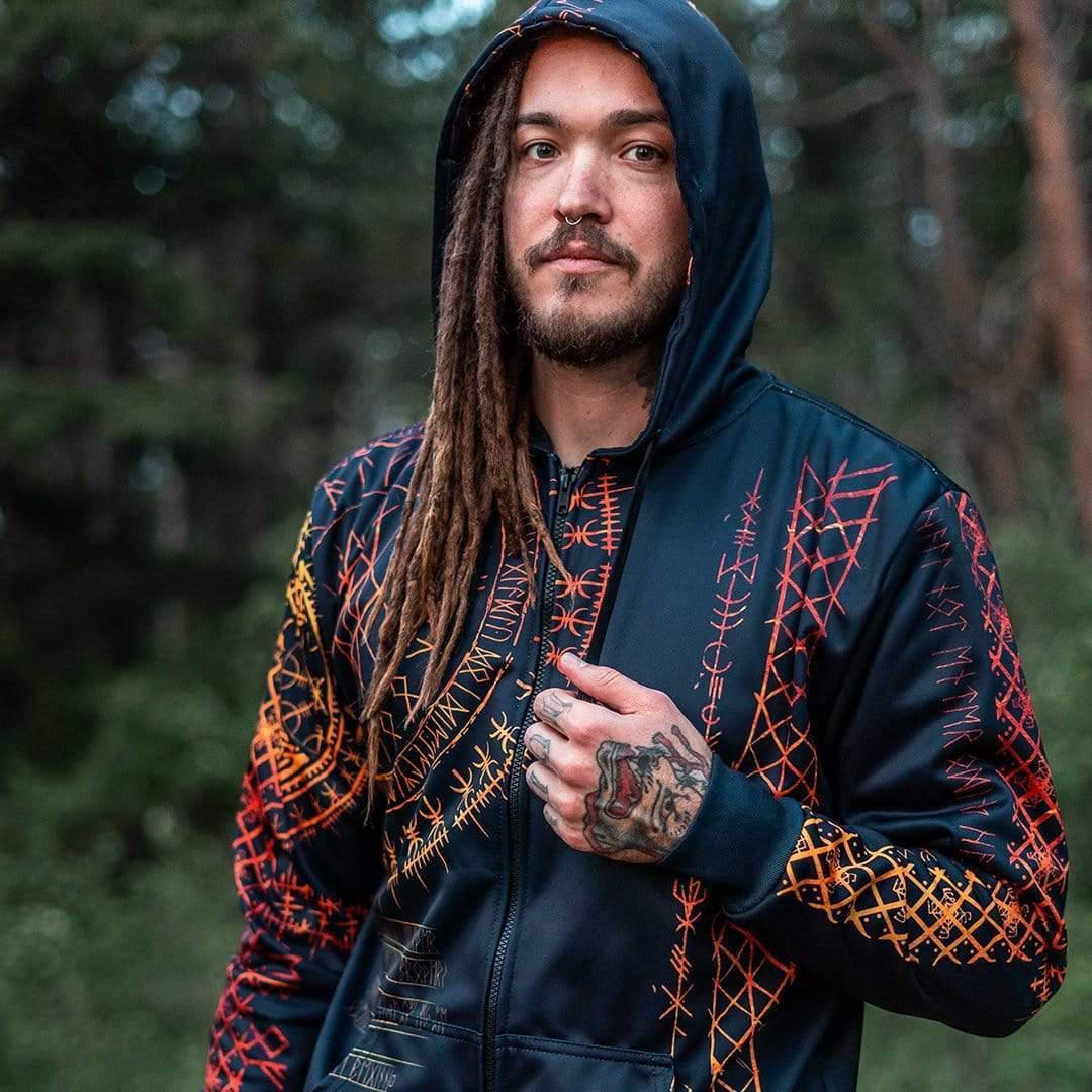 Viking Runes Zip Hoodie