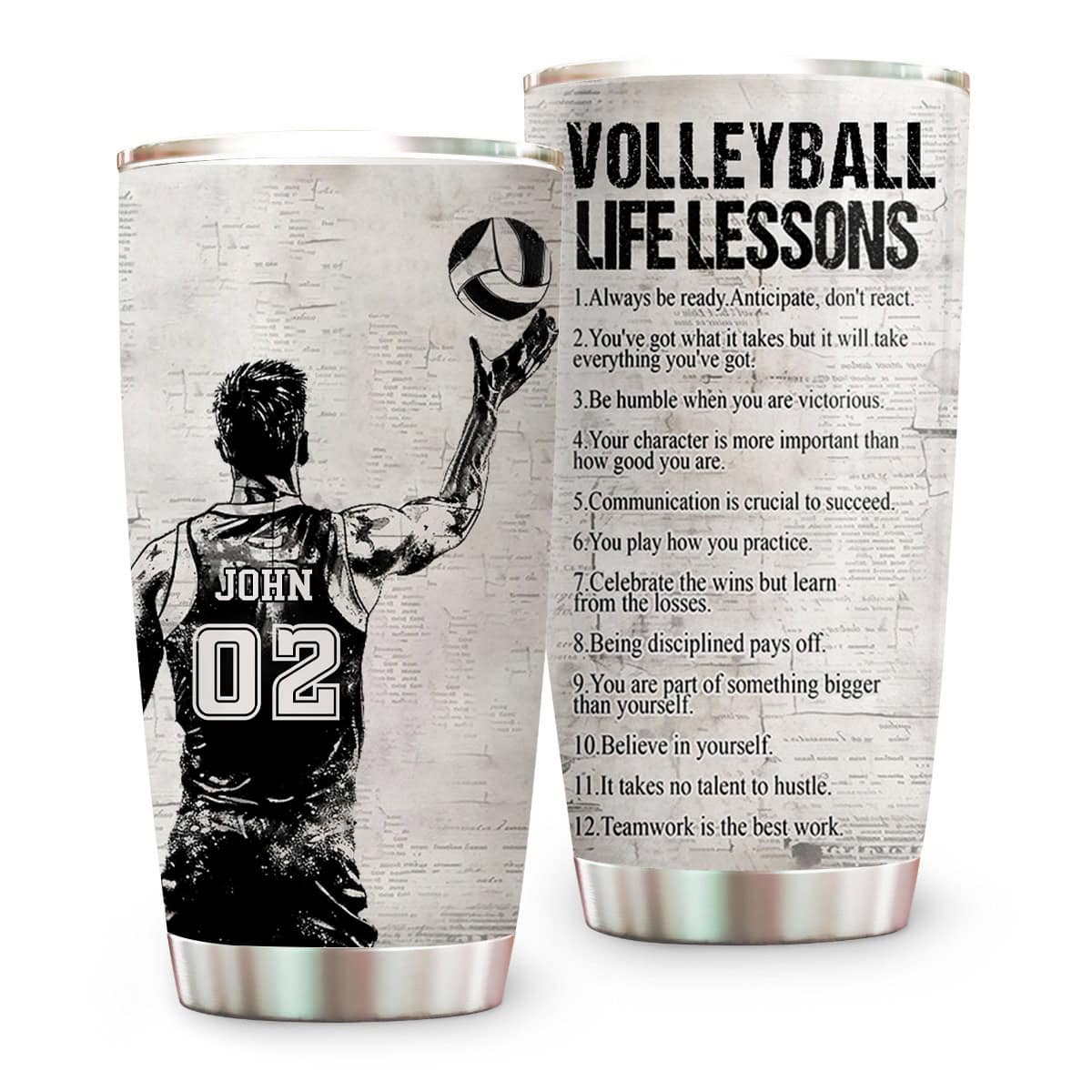Volleyball Life Lessons - Personalized Tumbler Cup - Gift For Volleyball Lovers-Myprintsy