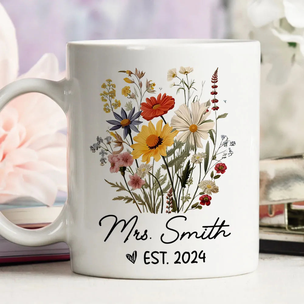 Wildflower Bouquet - Personalized Coffee Mug-Myprintsy
