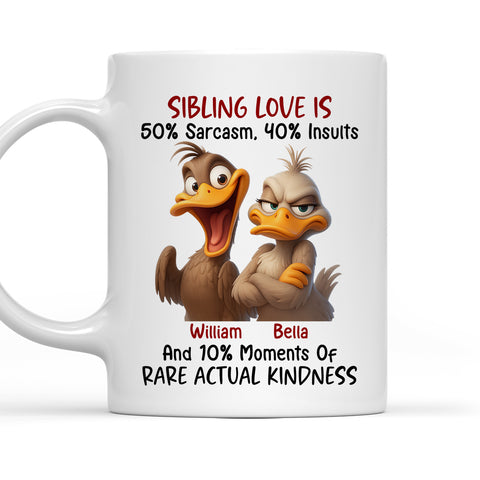Sibling Love Sarcasm Rare Actual Kindness - Personalized Coffee Mug