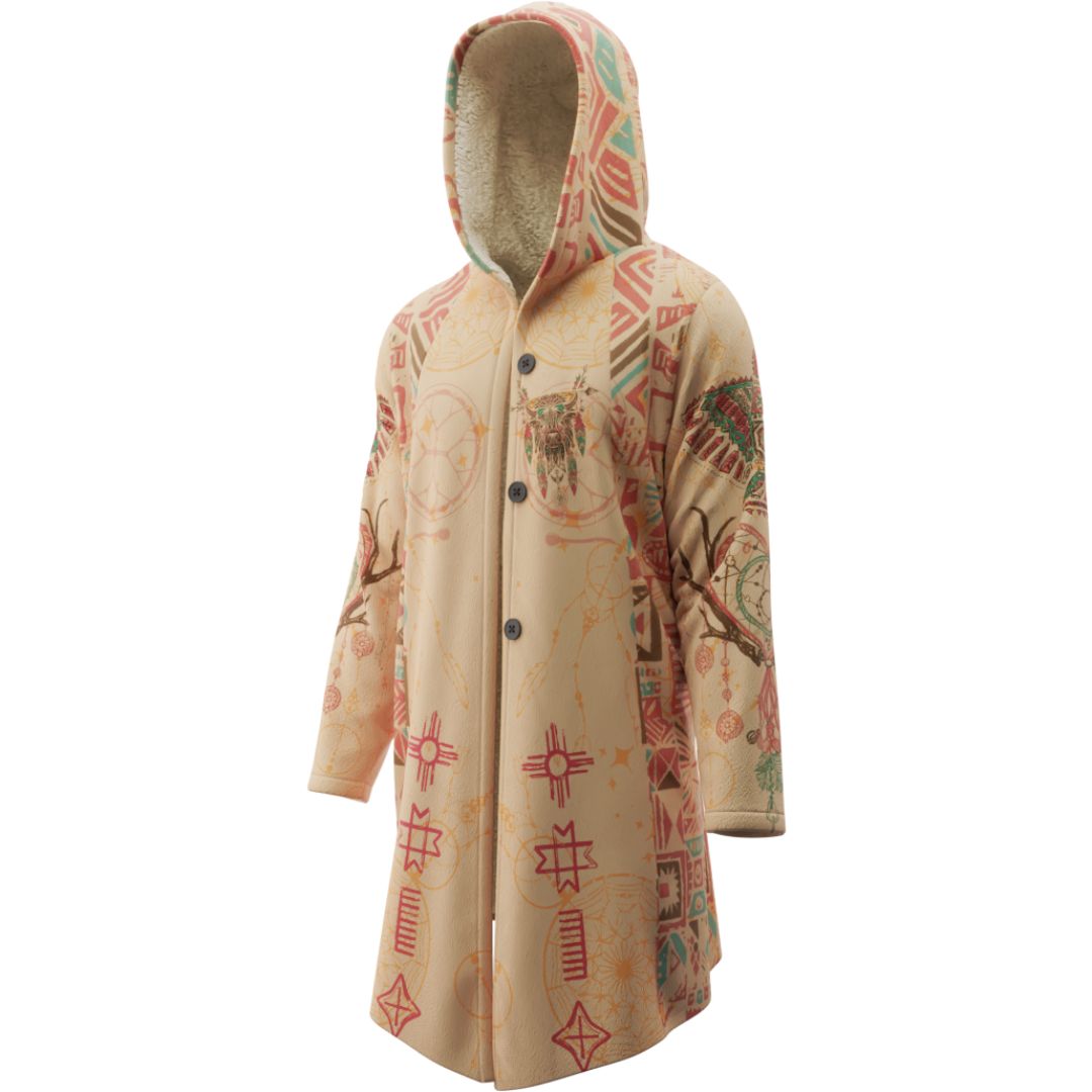 Stonehorn Cloak - Spirit Bull Sherpa-Lined Hooded Cloak