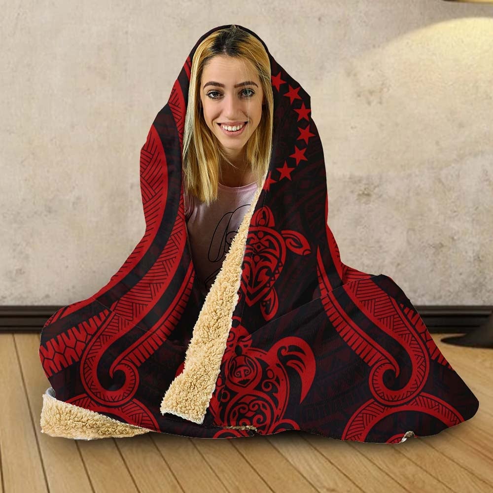 Cook Islands Hooded Blanket - Red Tentacle Turtle