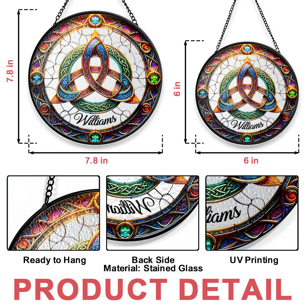 Celtic Knot Garden Suncatcher - Personalized Stained Glass Window Hanging Suncatcher