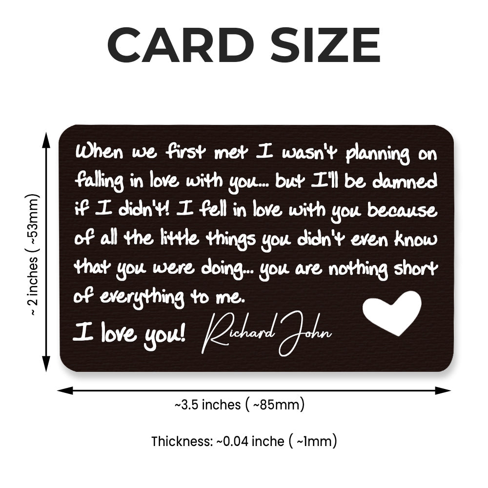When We First Met - Personalized Aluminum Wallet Card