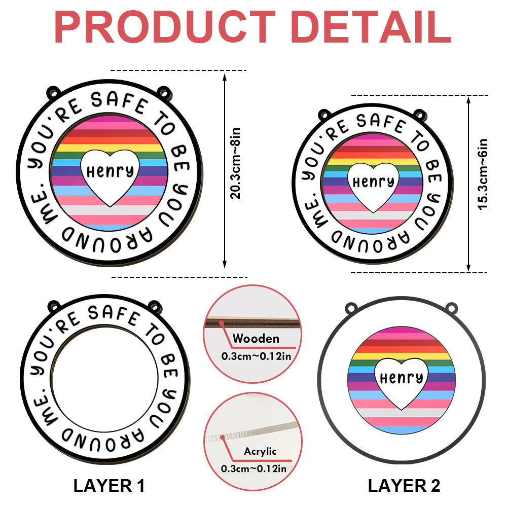 You Are Safe To Be You Around Me - Personalized Window Hanging Suncatcher Ornament