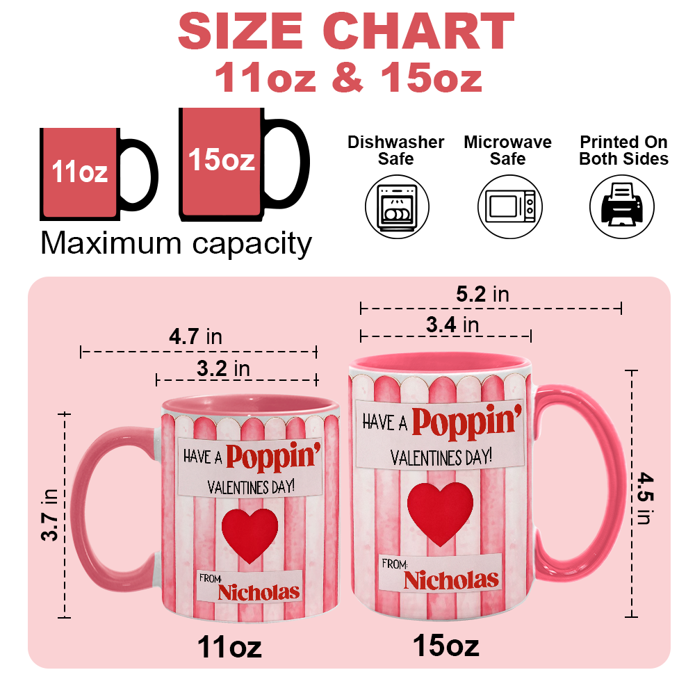 Have A Poppin' Valentines Day - Personalized Accent Mug