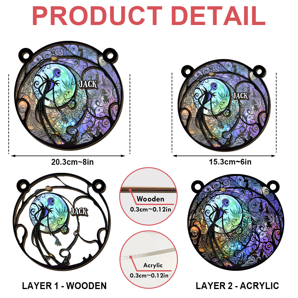 The Nightmare Before Christmas, Jack Skellington - Personalized Window Hanging Suncatcher