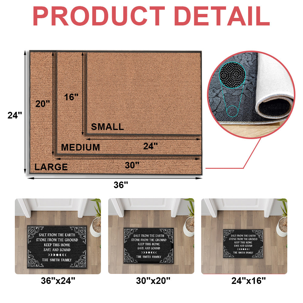 Salt From The Earth, Stone From The Ground, Keep This Home, Safe And Sound - Personalized Doormat