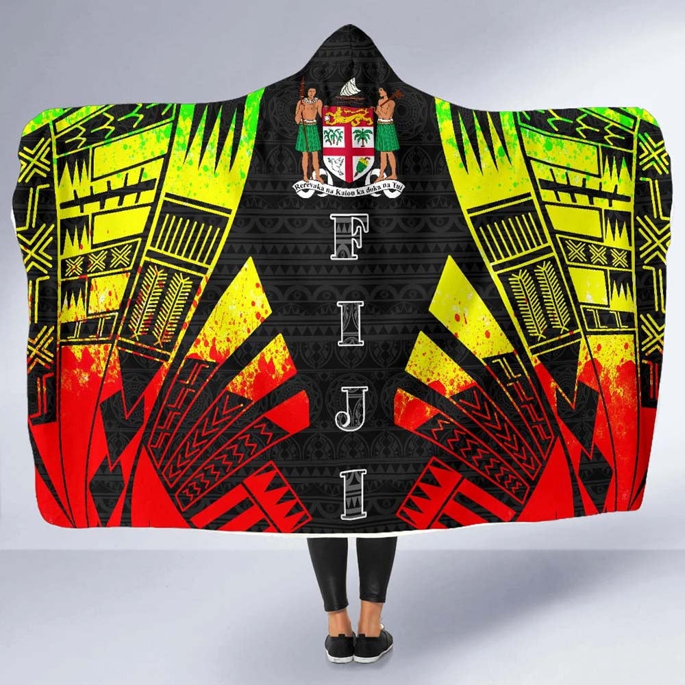Fiji Hooded Blanket - Polynesian Tattoo Reggae