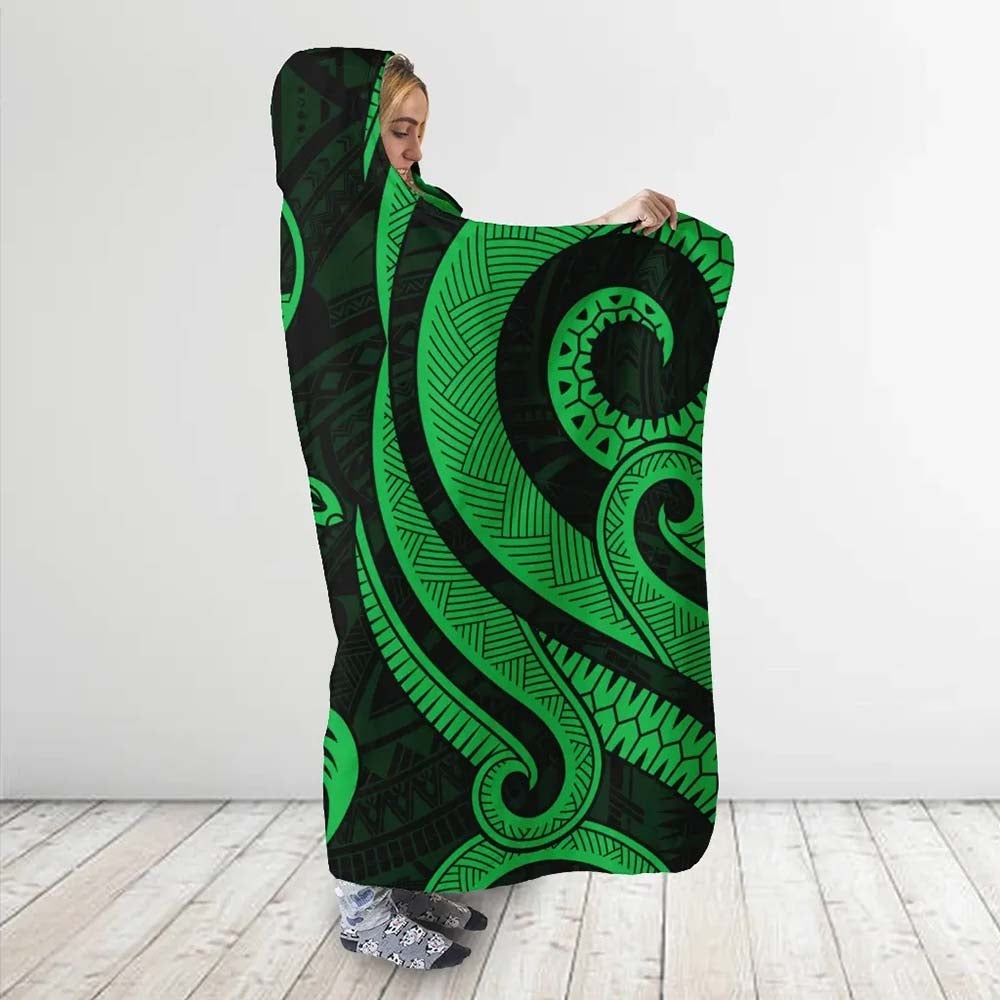Guam Hooded Blanket - Green Tentacle Turtle