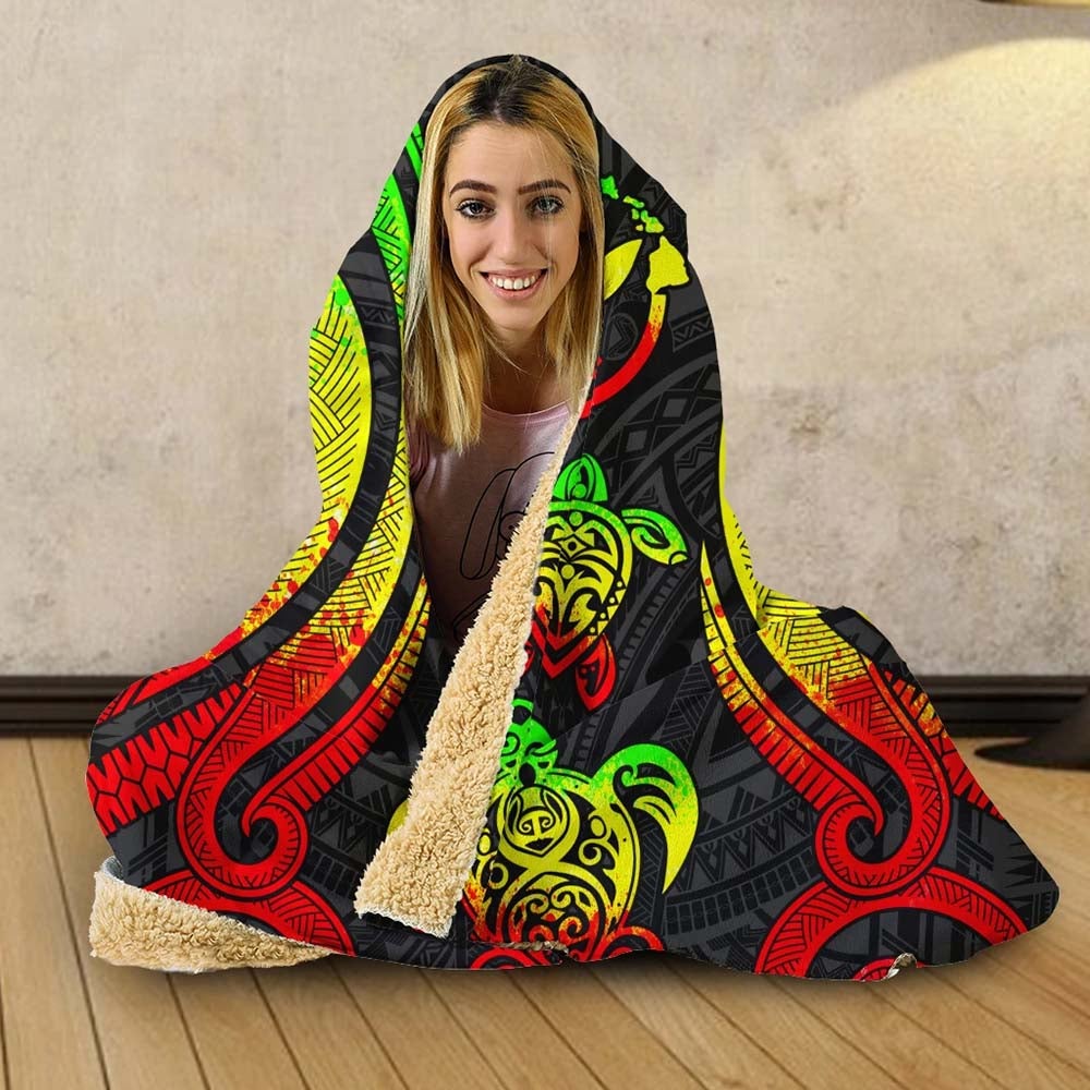 Hawaii Hooded Blanket - Reggae Tentacle Turtle