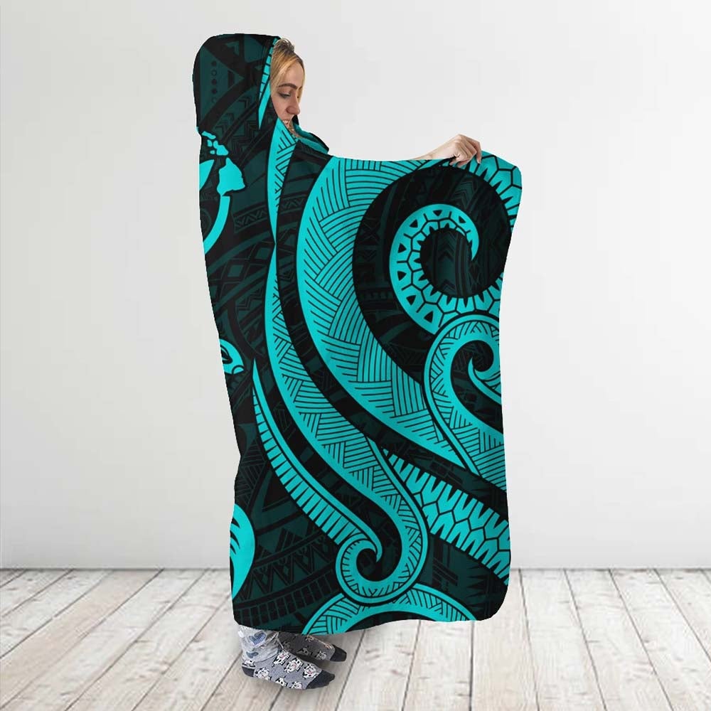 Hawaii Hooded Blanket - Turquoise Tentacle Turtle