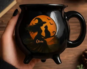 Halloween Witch - Personalized Cauldron Coffee Mug