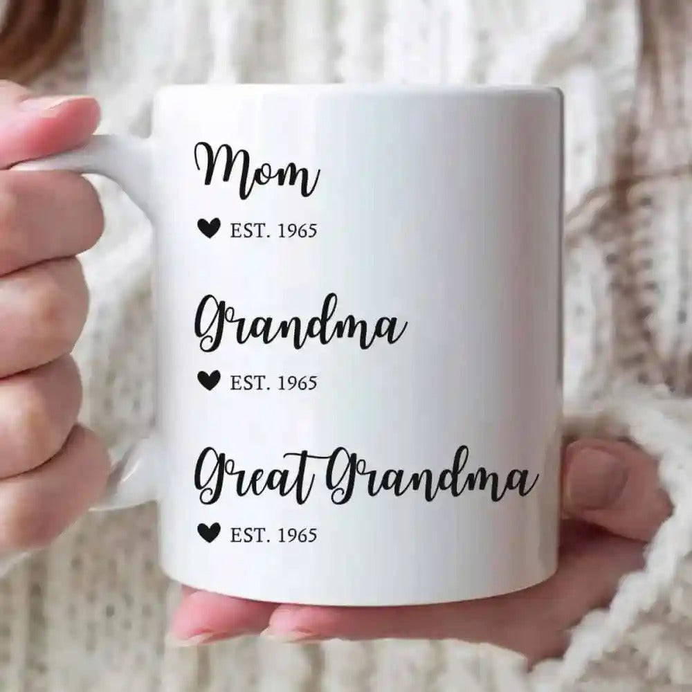 Custom Personalized Mom Grandma Great Grandma Coffee Mugs Mother’s Day Gifts Idea