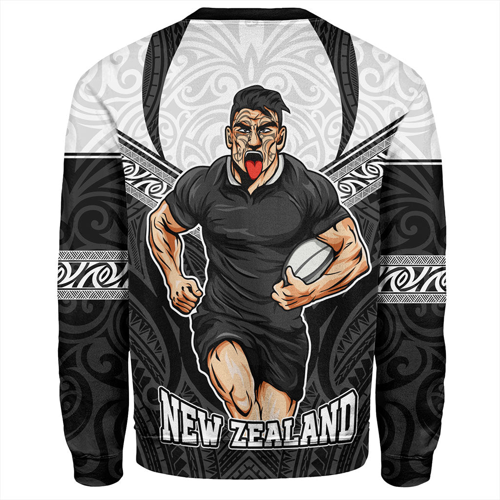New Zealand Sweatshirt Rugby Maori Tribal Sport Style