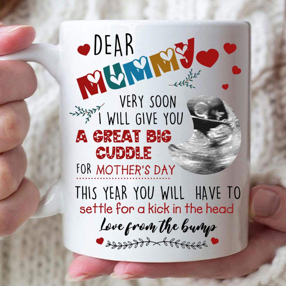 Mummy This Year You Will Have To Settle For A Kick In The Head Mug - Personalized Sonogram Photo Mug