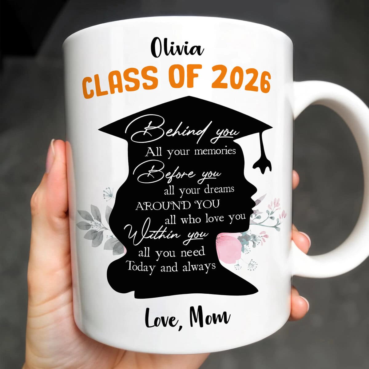 Behind You All Memories Before You All Your Dream Mug - Personalized Graduation Mug