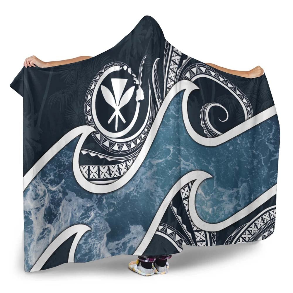 Polynesian Hawaii Hooded Blanket - Ocean Style