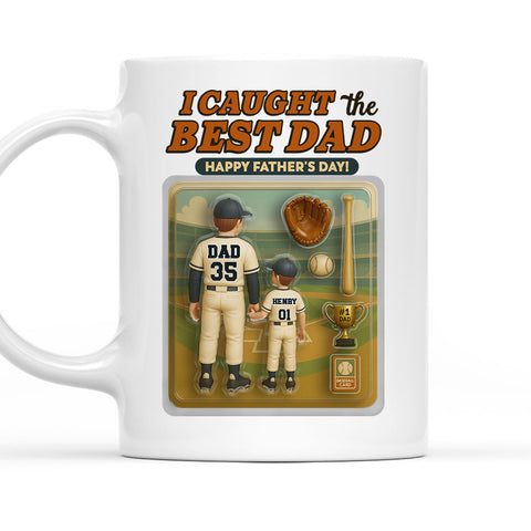 We Caught The Best Dad Baseball - Personalized Coffee Mug