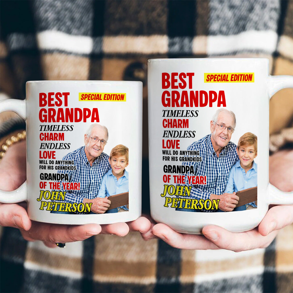 Best Grandparents Custom Photo - Personalized Ceramic Coffee Mug