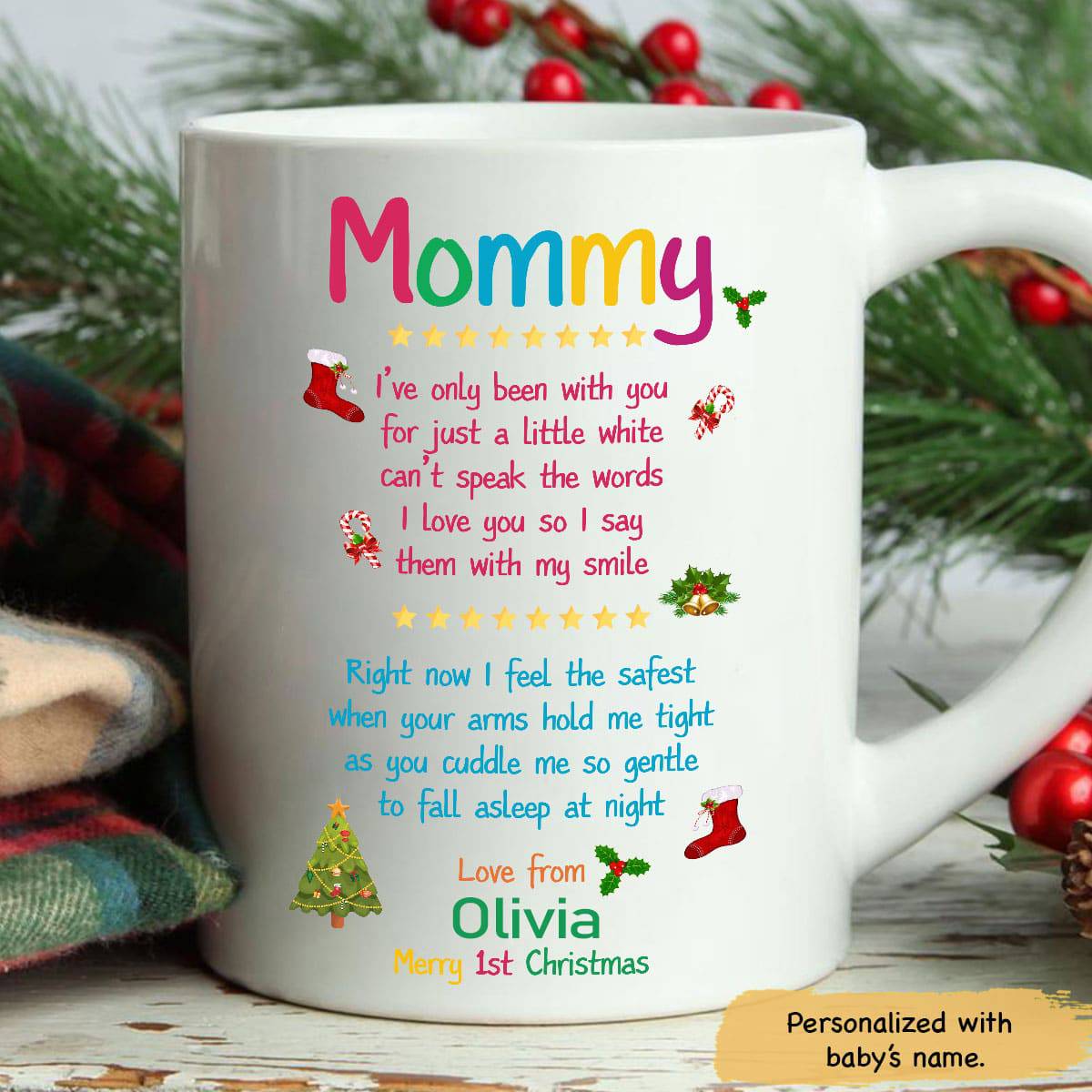 Mommy Merry 1St Christmas - Personalized Ceramic Mug