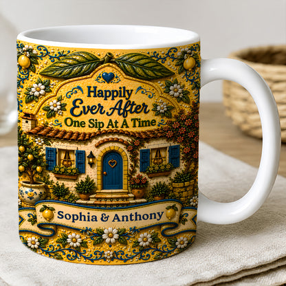 Happily Ever After Starts Here - Personalized Accent Mug