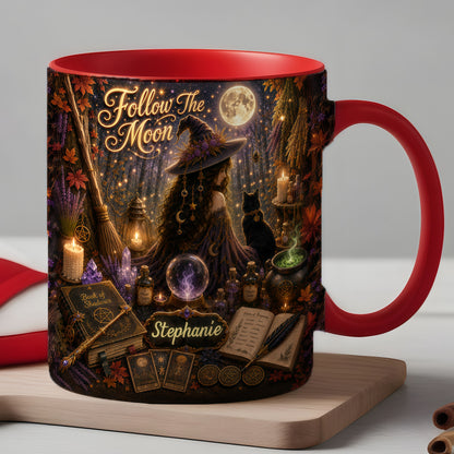 Follow The Moon - Personalized Witchcraft Accent Mug