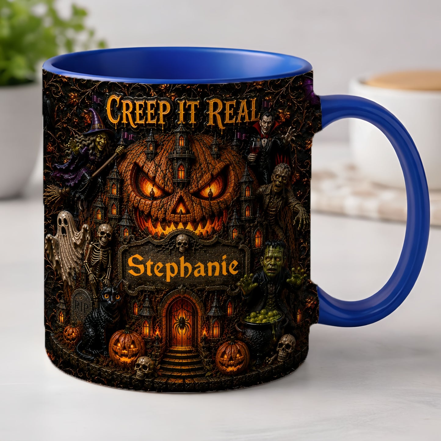 Creep It Real - Personalized 3D Accent Mug - Gift For Halloween