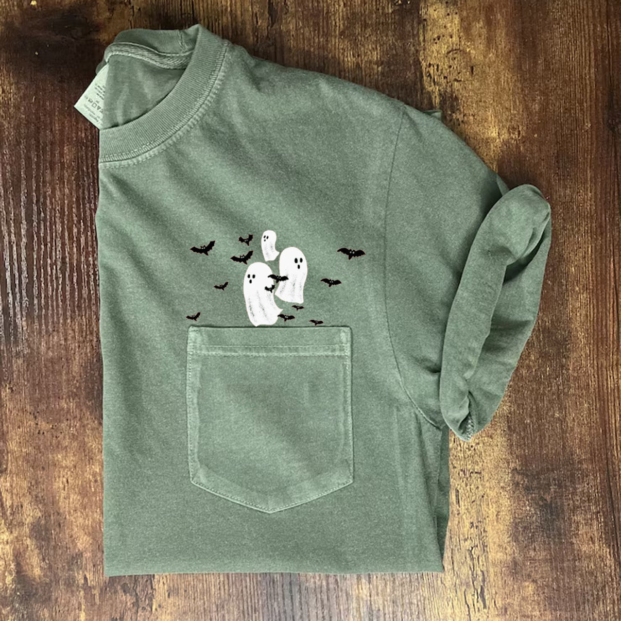 Flying Ghosts and Bats - Halloween Shirt