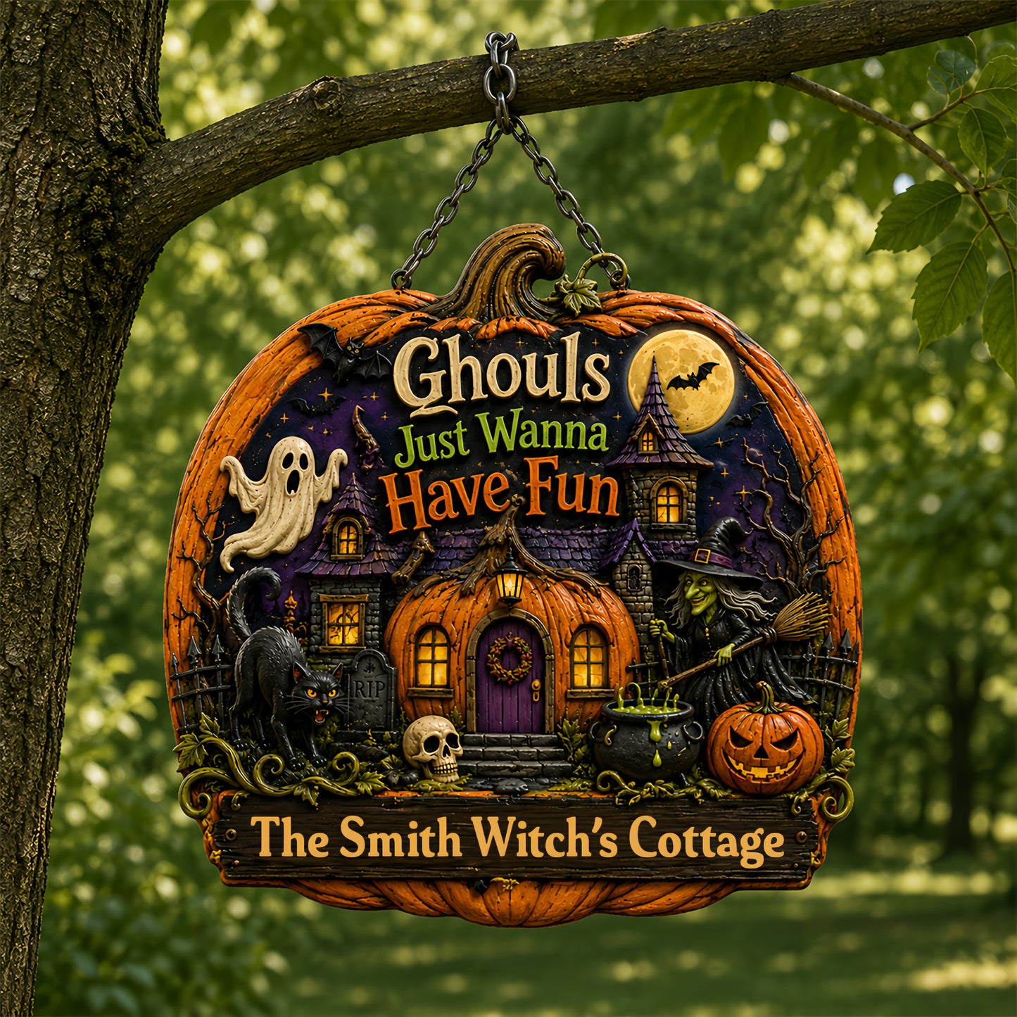 Ghouls Just Wanna Have Fun - Personalized Custom Shaped Metal Sign - Gift For Halloween