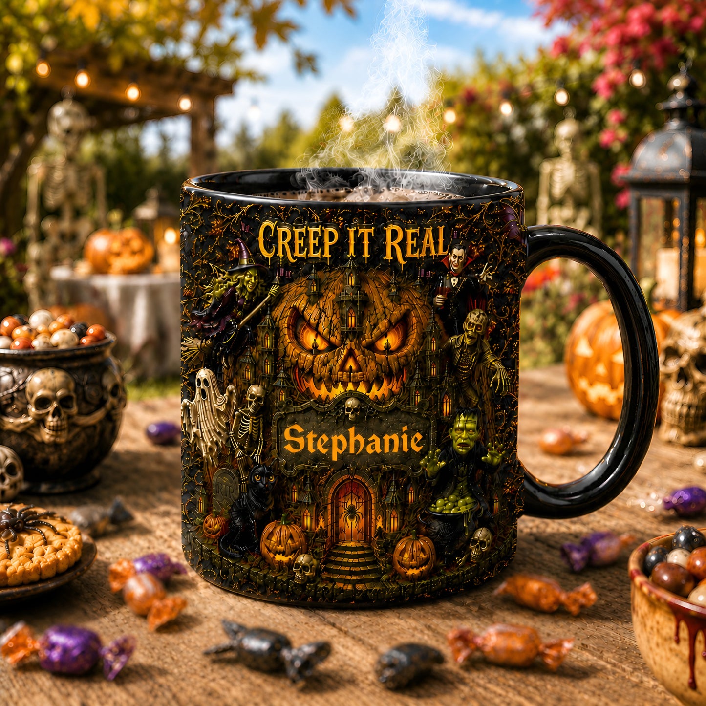 Creep It Real - Personalized 3D Accent Mug - Gift For Halloween