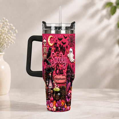 In My Spooky Era - Personalized Pink Halloween 40oz Tumbler With Straw