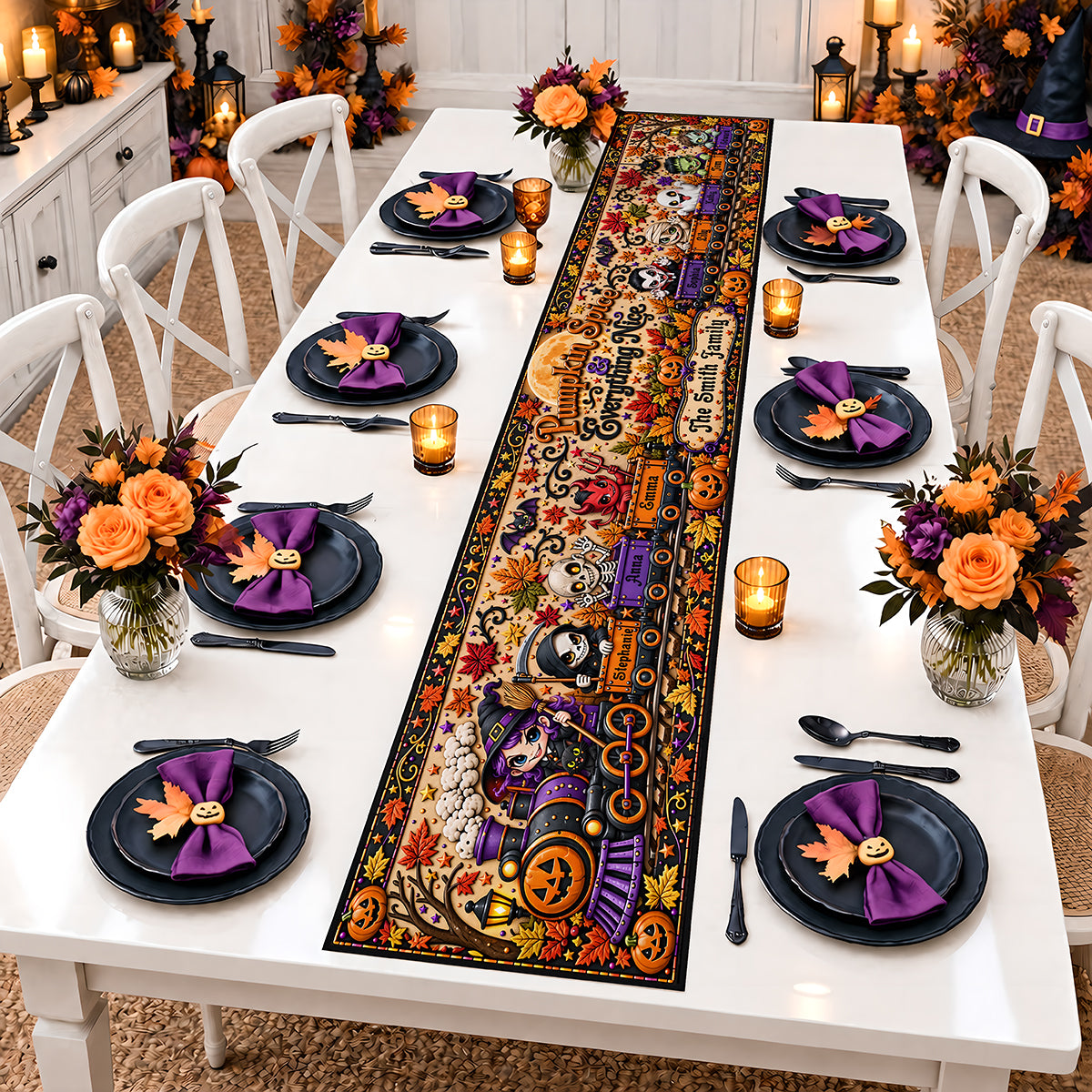Pumpkin Spice & Everything Nice - Personalized Halloween Table Runner