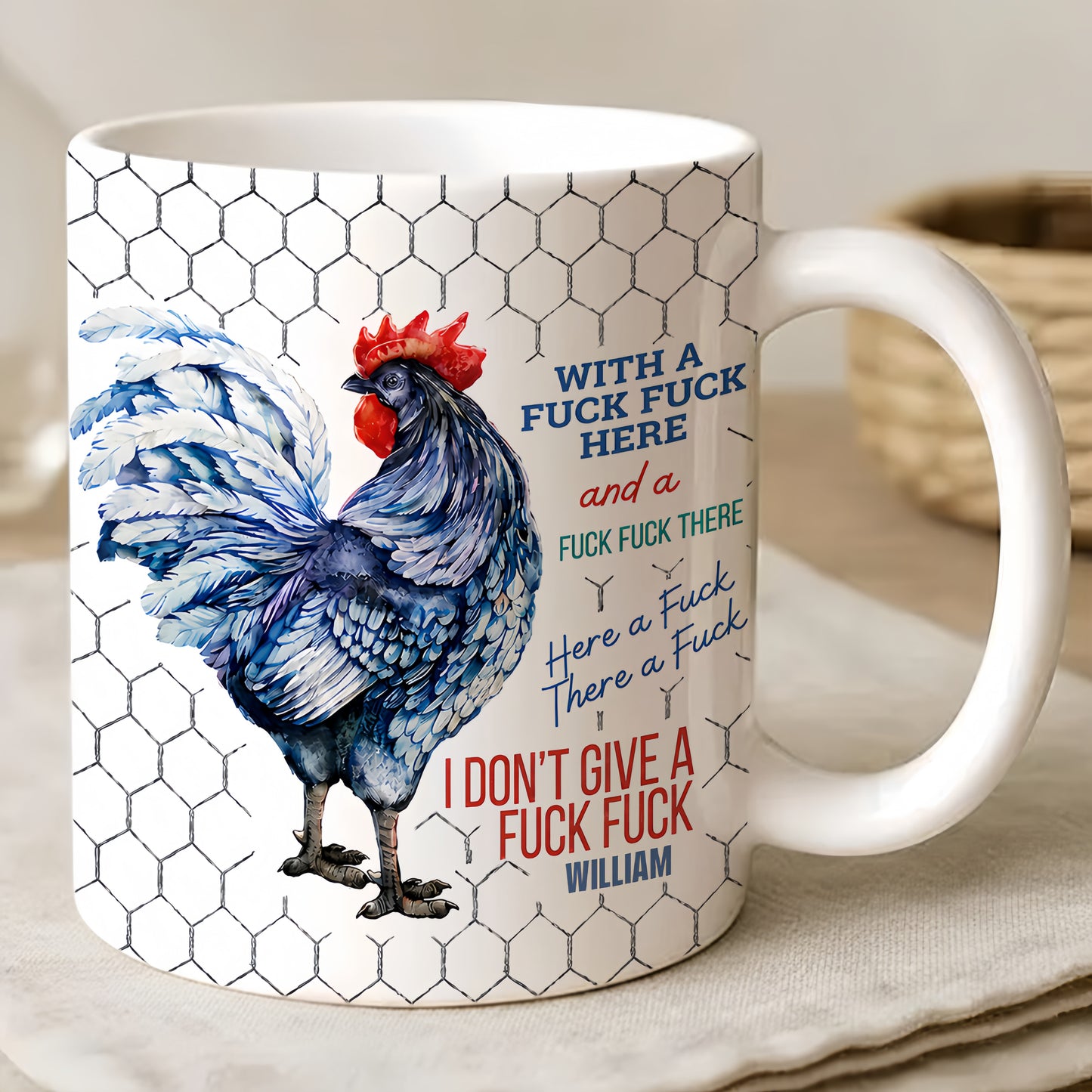 With A Fck Fck Here - Personalized Ceramic Coffee Mug