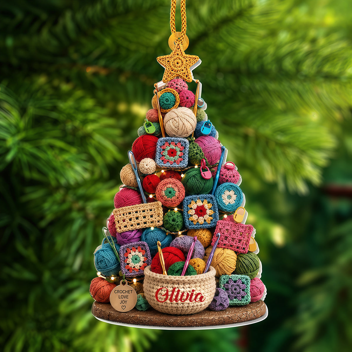 Crochet Love Joy - Personalized Acrylic Ornament