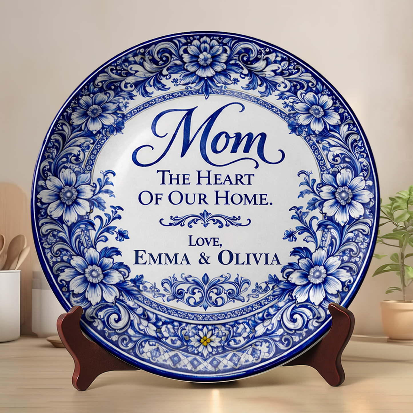 The Heart Of Our Home - Personalized Ceramic Round Plate
