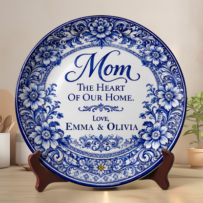 The Heart Of Our Home - Personalized Ceramic Round Plate