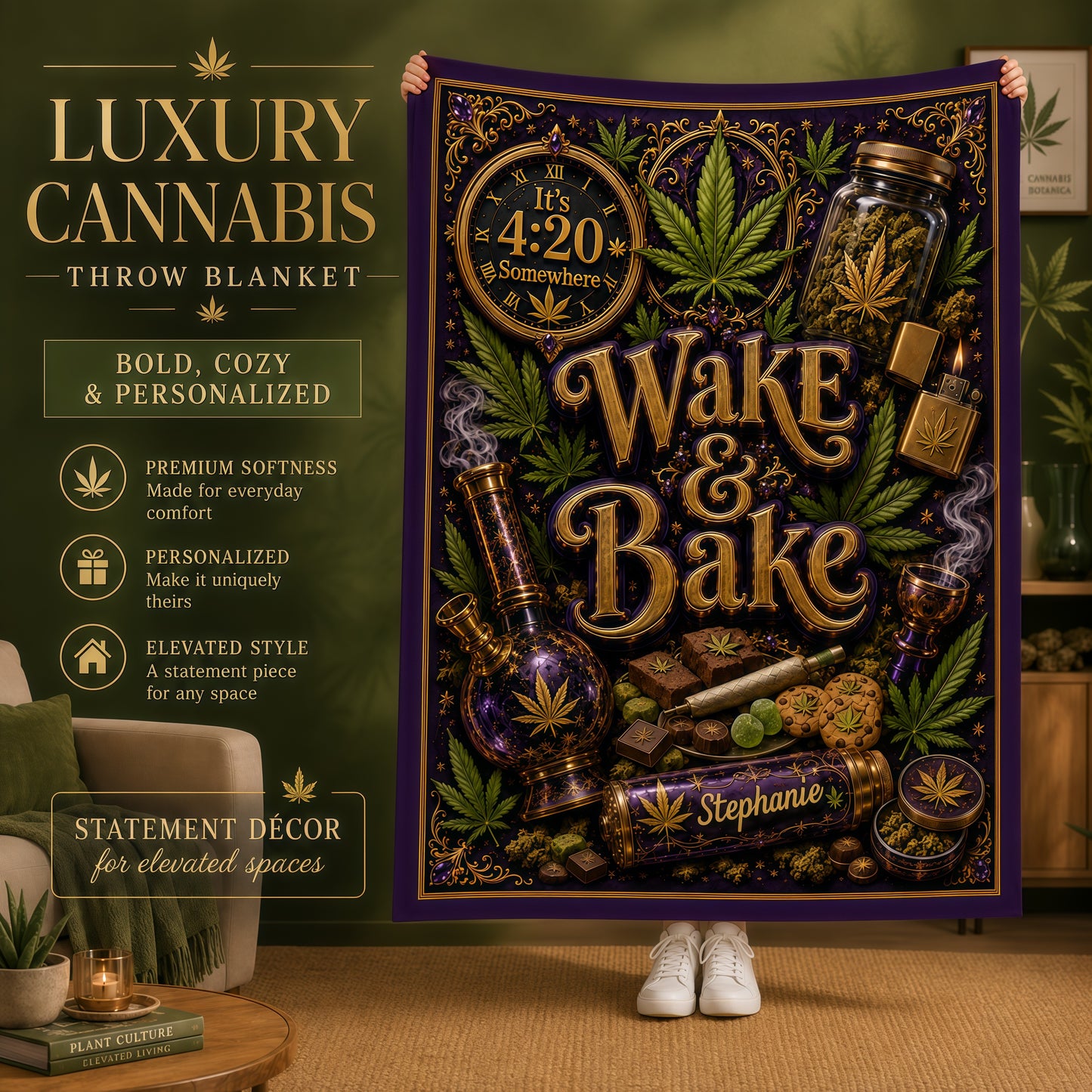 Wake & Bake - Personalized Blanket