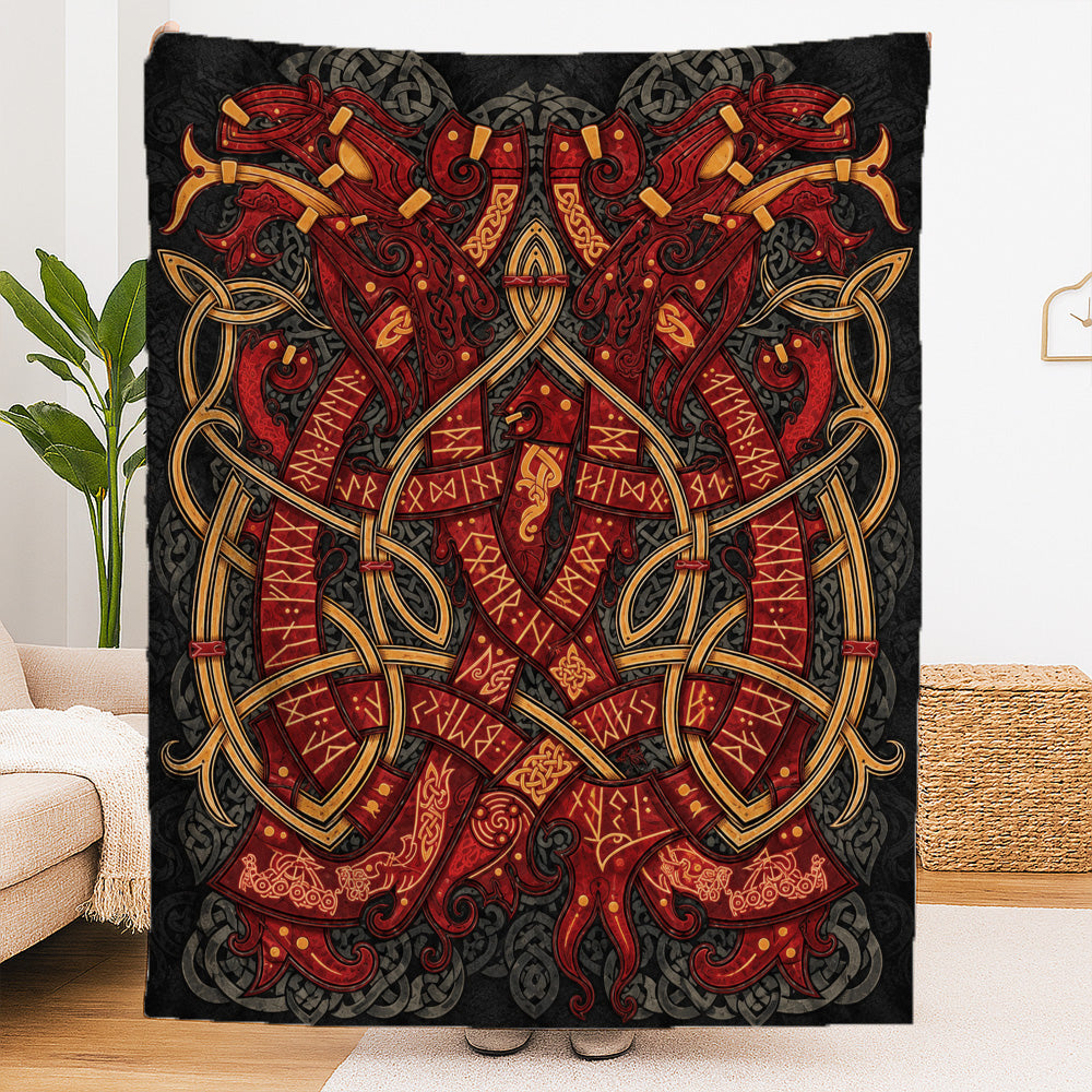 Norse Runic Knotwork Blanket