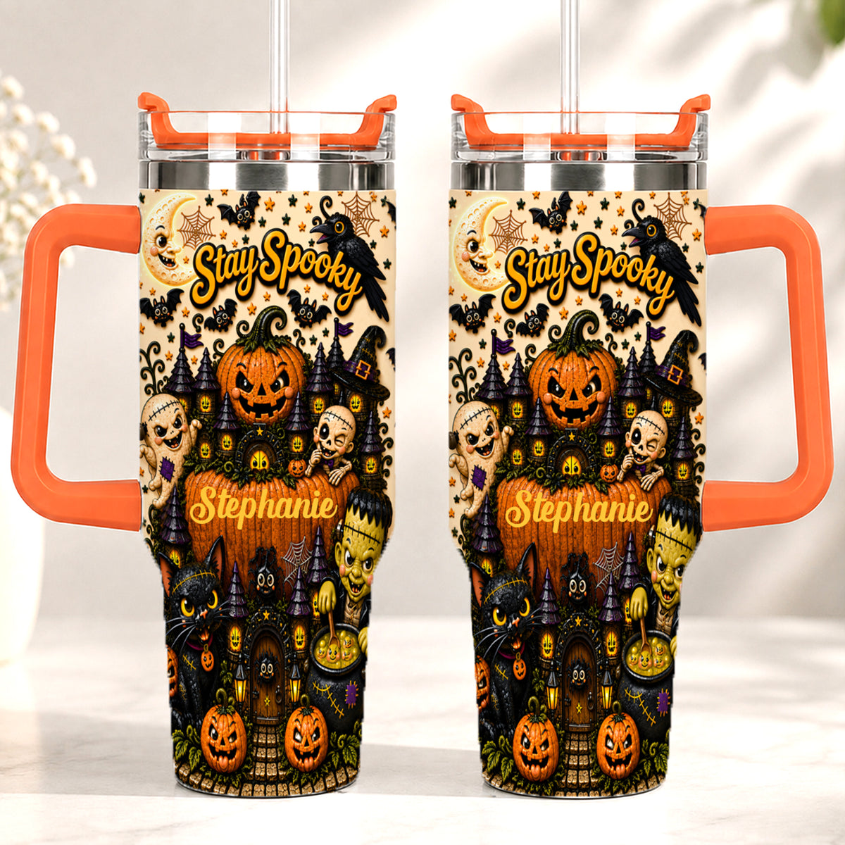 Stay Spooky - Personalized Halloween Accent Mug - Halloween Gifts For Kids, Family Members, Friends