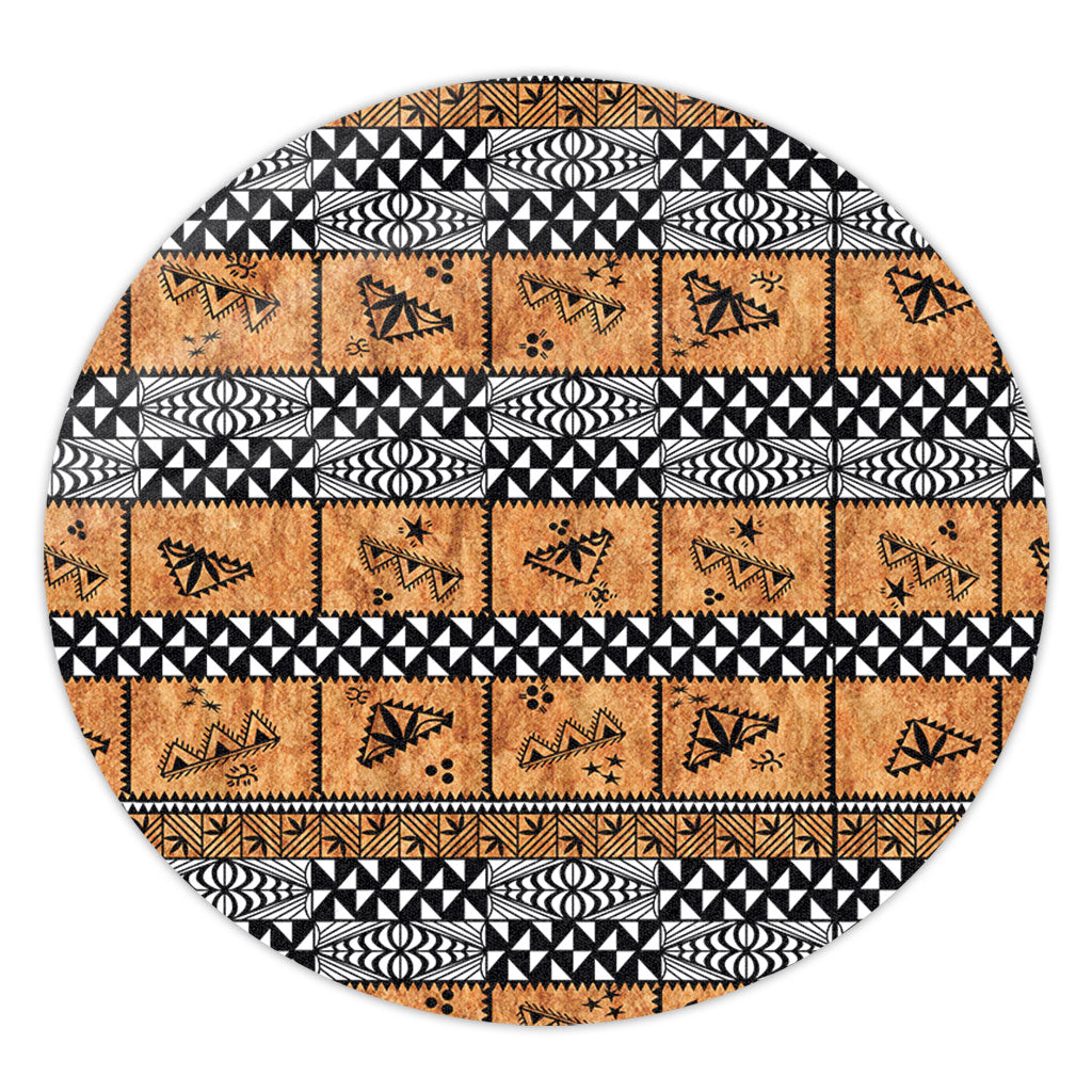 Tonga Round Rug Tapa Pattern