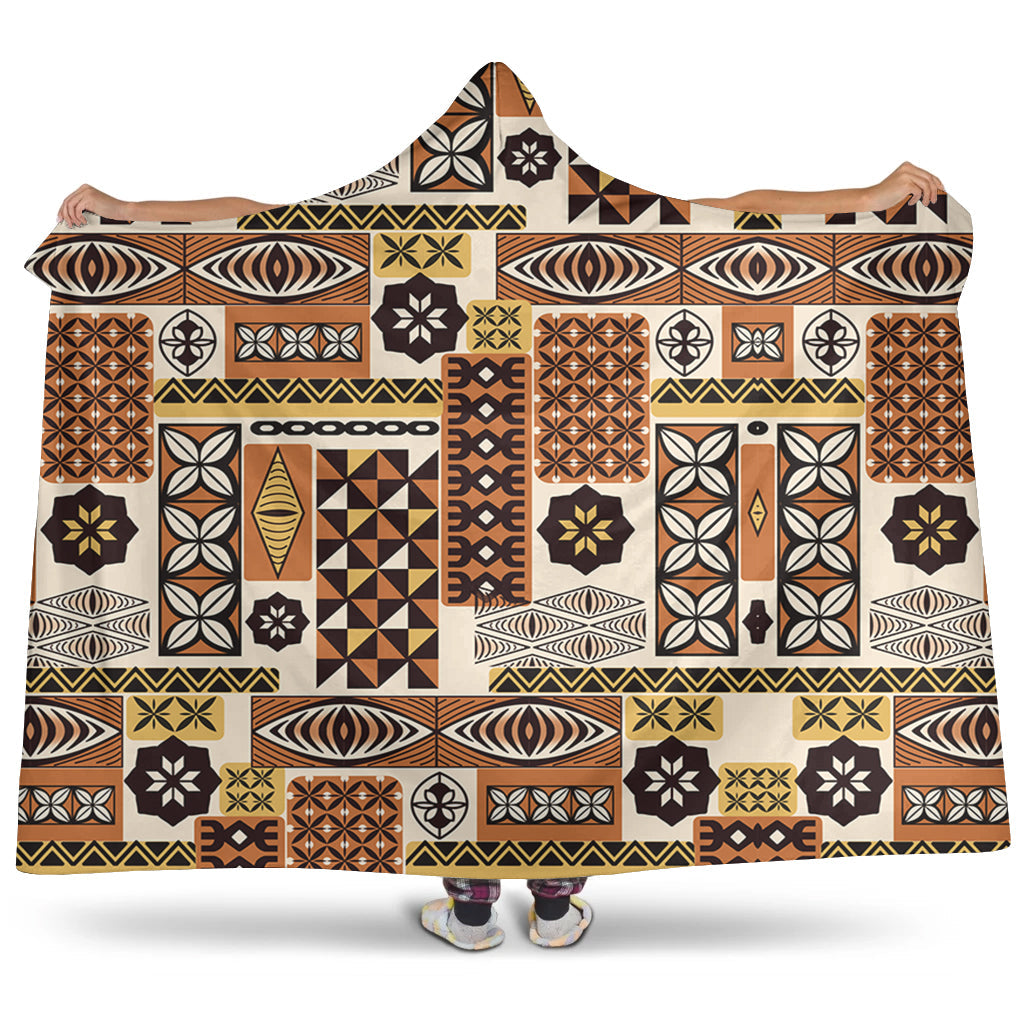 Tonga Hooded Blanket Ngatu Tapa Pattern