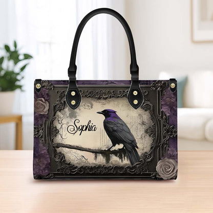 Gothic Raven - Personalized Leather Handbag & Wallet Set