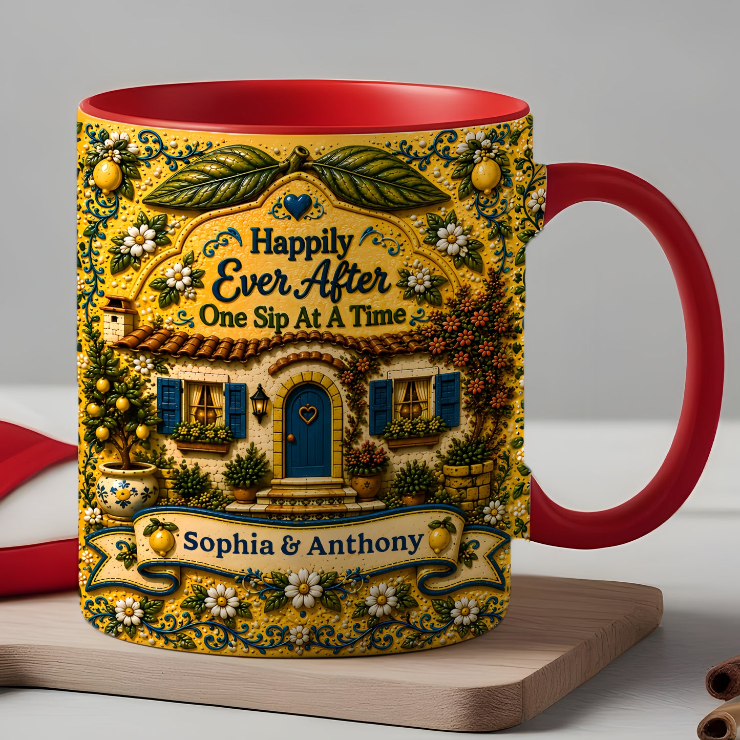 Happily Ever After Starts Here - Personalized Accent Mug