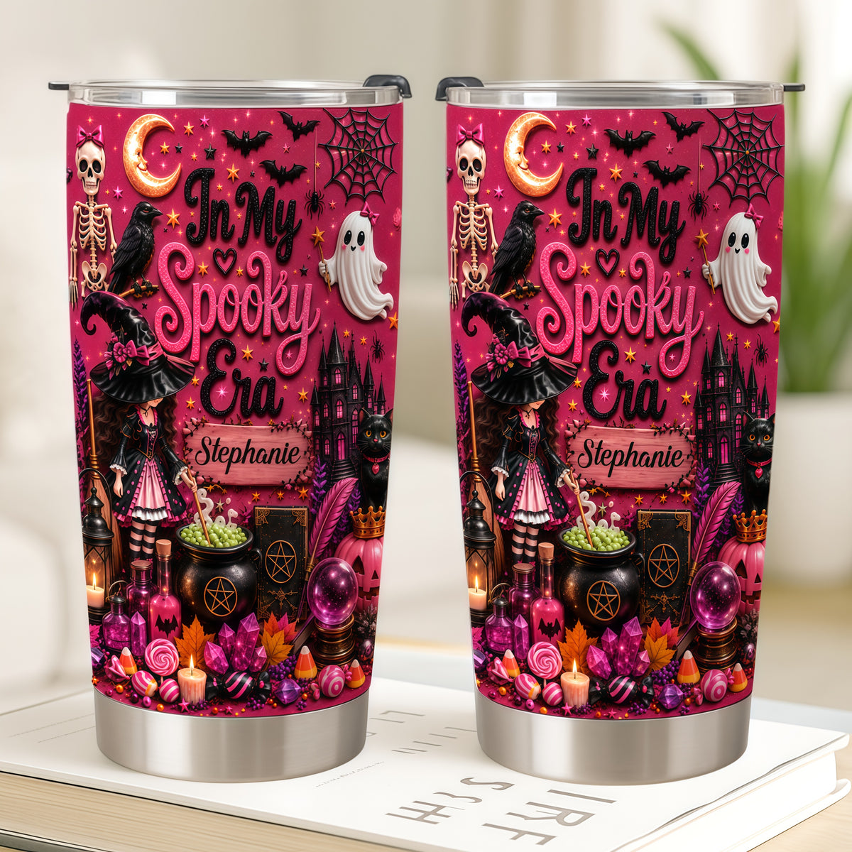 In My Spooky Era - Personalized Pink Halloween Tumbler Cup