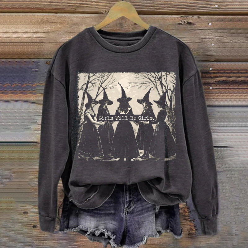 Girls Will Be Girls Witch - Halloween Shirt