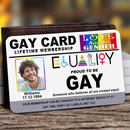 Equality Card, Lifetime Membership - Personalized Aluminum Wallet Card